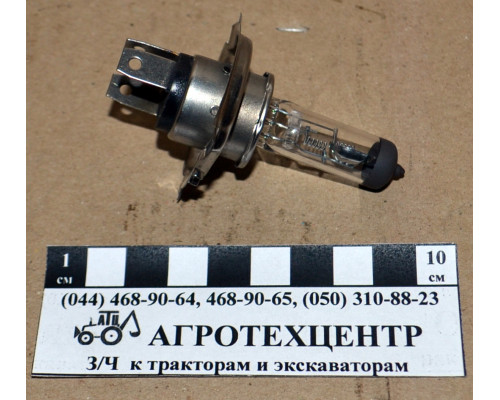 Лампа головного світла галогенна H4 24V 75/70W Р43Т (3 штиря) з вусиком