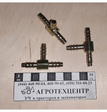 Штуцер зубчастий (трійник) для трубки 6 мм