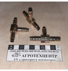 Штуцер зубчастий (трійник) для трубки 8 мм