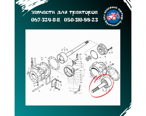 Барабан гальмівний Т-40 у зборі правий (короткий вал) Т-25-3502080