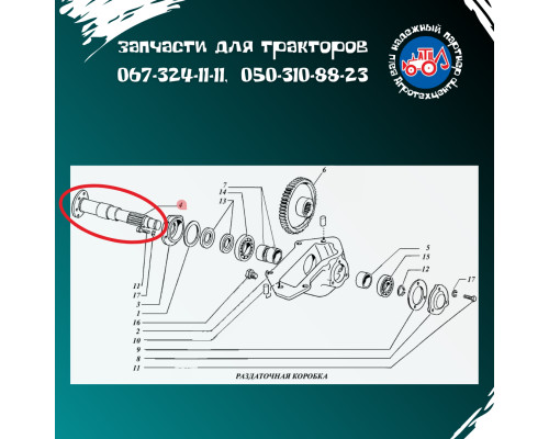 Вал роздавальної коробки Т-40 Т40-1802032