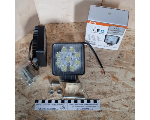 Фара робочого світла LED 9х3 квадратна ФР-230СБ(RS WL-0727 floow)